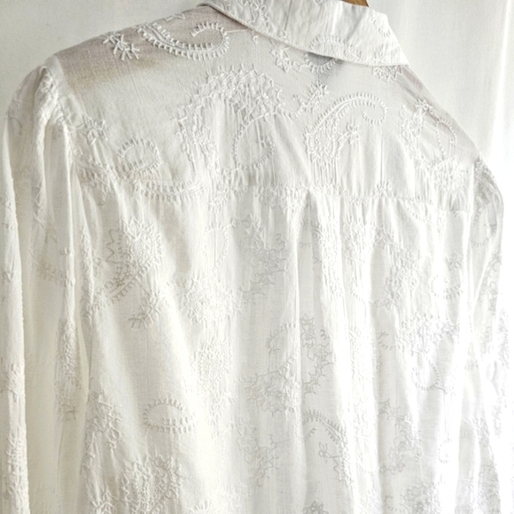 TORRID - White Linen Embroidery Shirt - Picture 6 of 10